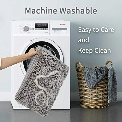 Dog Mat For Floor,Grey 20x31Inch Muddy Mats For Dogs,Pet Dog Feeding Mat Rug For Food And Water,Dries Quickly, Machine Washable 6 Dog Mat For Floor,Grey 20x31Inch Muddy Mats For Dogs,Pet Dog Feeding Mat Rug For Food And Water,Dries Quickly, Machine Washable - Image 4