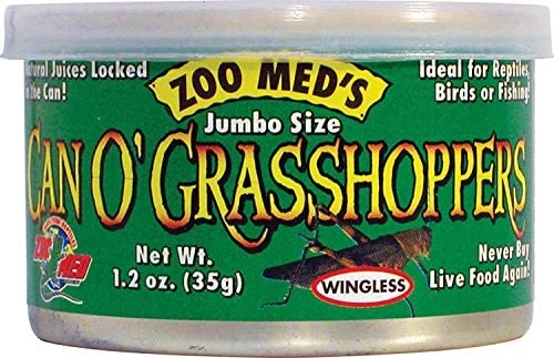 Zoo Med Can O' Jumbo Sized Grasshoppers 1.2 Oz - Pack Of 10 3 Zoo Med Can O' Jumbo Sized Grasshoppers 1.2 Oz - Pack Of 10
