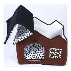 YangYan Pet Supplies Doghouse Double Top Spot House Removable And Washable Pet House Dog Mat Semi-Closed Nest Wholesale (Color : Dark Brown, Size : 55cm 40cm 42cm) -Zoo Shop 51n8WPkkJHL