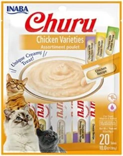 INABA Churu Cat Treats, Grain-Free, Lickable, Squeezable Creamy Purée Cat Treat/Topper With Vitamin E & Taurine, 0.5 Ounces Each Tube, 20 Tubes, Tuna Variety -Zoo Shop 51nIQPzcCoL. AC