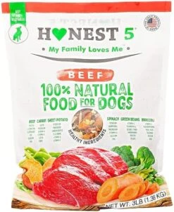 Honest5 - Human-Grade - Frozen Fresh Fish & Broccoli Dog Food - Rich In Omega-3s, 6 Ingredients, Promotes A Shiny Coat And A Healthy Heart, 48 Oz -Zoo Shop 51nOzjI9HNL. AC