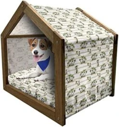 Ambesonne Pineapple Wooden Pet House, Tropical Fruit Pattern In Pastel Colors Juicy Nutritious And Ripe Summer Food, Indoor & Outdoor Portable Dog Kennel With Pillow And Cover, Medium, Multicolor 25 Ambesonne Pineapple Wooden Pet House, Tropical Fruit Pattern In Pastel Colors Juicy Nutritious And Ripe Summer Food, Indoor & Outdoor Portable Dog Kennel With Pillow And Cover, Medium, Multicolor -Zoo Shop 51nSqwQutL. AC 1