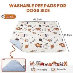 Siwa Mary Puppy Pads, 2-Pack Super Absorbent Pee Pads For Dogs, Non-Slip Washable Dog Pee Pads, Quick Dry Reusable Puppy Pads, Waterproof Dog Mat- Pet Supplies Ideal For Puppy Whelping & Training