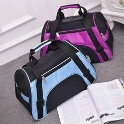 LEFEDA Pet Carrier Cat Portable Breathable Foldable Bag Cat Dog Carrying For Small Dog Outgoing Travel Pets Handbag With Shoulder Strap Pet Backpack Carrier (Color : Blue, Size : 47x26x25 (pet 4kg) -Zoo Shop 51nd797EUtL 1