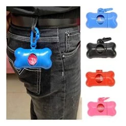 YangYan Bone Shape Dispenser Roll Extraction Type Pet Toilet Waste Bag Dog Cleaning Replacement Roll Garbage Bag Hygiene And Clean (Color : Pink, Size : S) -Zoo Shop 51ndovrhjIL