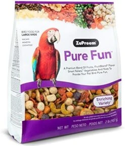 ZuPreem Pure Fun Bird Food For Large Birds, 2 Lb (Pack Of 2) - Variety Blend Of Fruit, FruitBlend Pellets, Vegetables, Nuts For Amazons, Macaws, Cockatoos -Zoo Shop 51nifHLL50L. AC 1