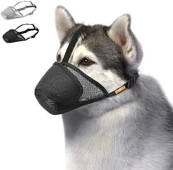 Dog Muzzle Mesh With Overhead Strap, No Lick Dog Mask Mouth Guard Muzzle For Dogs Prevent Biting Chewing (M, Black) 17 Dog Muzzle Mesh With Overhead Strap, No Lick Dog Mask Mouth Guard Muzzle For Dogs Prevent Biting Chewing (M, Black) -Zoo Shop 51nuF33SNdL. AC