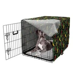 Lunarable Botanical Dog Crate Cover, Mexican Food Peppers Paprika Cuisine Kitchen Mariachi Chilli Taco Culture Cuisine, Easy To Use Pet Kennel Cover For Small Dogs Puppies Kittens, 48 Inch, Multicolor 17 Lunarable Botanical Dog Crate Cover, Mexican Food Peppers Paprika Cuisine Kitchen Mariachi Chilli Taco Culture Cuisine, Easy To Use Pet Kennel Cover For Small Dogs Puppies Kittens, 48 Inch, Multicolor -Zoo Shop 51o7qs7QuiL