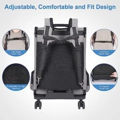 VERSMELO Extra Large Pet Carrier Backpack With Wheels Cats Under 30 Lbs, For Dogs Puppies Rabbits Other Animals Under 25 Lbs, Great For Travel/Hiking/Outdoor Use -Zoo Shop 51oNSzTav3L