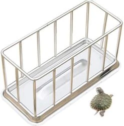 La La Pet® Stainless Steel Reptile Turtle Food Water Dispenser Feeder Food Bowl Feeding Dish For Lizard Tortoise Chameleon Round L -Zoo Shop 51oPzhbQoqL. AC