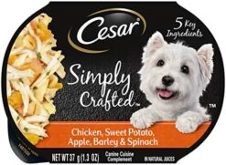 CESAR Simply Crafted Adult Wet Dog Food Meal Topper, Chicken, Carrots & Green Beans, (10) 1.3 Oz. Tubs -Zoo Shop 51oS3vyIQL. AC 1