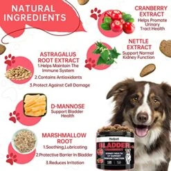 Cranberry For Dogs UTI Treatment - Urinary Tract, Bladder & Kidney Health Supplement. With Astragalus, D-Mannose, Supports UT Incontinence, Bladder Infections & Stones, Digestive Issues, 120 Chews 11 Cranberry For Dogs UTI Treatment - Urinary Tract, Bladder & Kidney Health Supplement. With Astragalus, D-Mannose, Supports UT Incontinence, Bladder Infections & Stones, Digestive Issues, 120 Chews -Zoo Shop 51oT7ZW0OdL