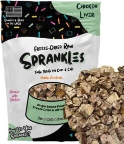 SPRANKLES Freeze Dried Chicken Liver Treats For Cats & Dogs - Single Ingredient All Natural Grain-Free, High Protein, Made In USA - Perfect For Training, Topper Or Snack (Chicken Liver, 6 Ounce) -Zoo Shop 51oXCKGim9L. AC 1