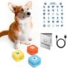 Goplemo Rechargeable Dog Buttons For Communication Starter Pack,Voice Recording Buttons Set Training Pets Funny Gifts Study Office Home 3 Counts 35 Stickers -Zoo Shop 51oiTIJKCGL