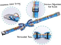 Unique Style Paws Plaid Dog Collar With Bow Pet Gift Adjustable Soft And Comfy Bowtie Collars For Small Medium Large Dogs -Zoo Shop 51osvvMgRfL