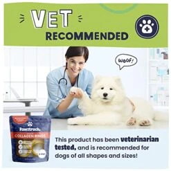 Pawstruck Natural Beef Collagen Rings For Dogs - Vet-Approved Long Lasting Alternative To Traditional Rawhide & Bully Sticks - High Protein Dental Treat W/Glucosamine & Chondroitin - 3 Pack -Zoo Shop 51p5wlkUKdL