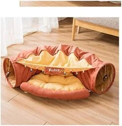 YangYan Cat Bed Tunnel Collapsible Removeable Cat Tunnel Tube Pet Interactive Play Toys With Plush Balls For Cat Puppy (Color : Gold) -Zoo Shop 51p63B7hWSL. AC