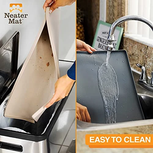 Neater Pet Brands Neater Mat - Waterproof Silicone Pet Bowls Mat - Protect Floors From Food & Water (19" X 12", Cappuccino) 8 Neater Pet Brands Neater Mat - Waterproof Silicone Pet Bowls Mat - Protect Floors From Food & Water (19" X 12", Cappuccino) - Image 6