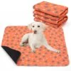 Lepark Washable Pee Pad For Dogs 2Pack Reusable Puppy Pads Pet Training Pads With Fast Absorbent Non-Slip And Waterproof（Orange,36x72）