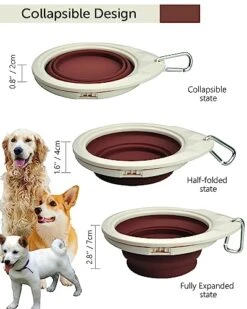 Collapsible Dog Bowl With Stand, Portable Foldable Food Dishes With Carabiner Clip, Pet Bowl With A Support, Travel Dog Cat Water Bowl (Pink) 14 Collapsible Dog Bowl With Stand, Portable Foldable Food Dishes With Carabiner Clip, Pet Bowl With A Support, Travel Dog Cat Water Bowl (Pink) -Zoo Shop 51pqkop6NgL