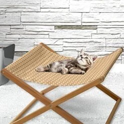 Lunarable Food Pet Hammock, Bunch Of Sliced Limes Background Yummy Fruit Fresh Tropical Vitamin Picture Print, Bed For Kittens Canopy With Durable Wooden Frame, 22" X 19 1/2" X 13", Fern Green -Zoo Shop 51pt882FYoL. AC