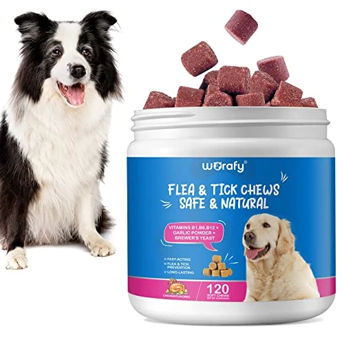 Flea And Tick Prevention For Dogs Chewables Tablets - Natural Flea And Tick Supplement For Dogs - Flea And Tick Chews For Dogs - Oral Flea Pills For Dogs - All Breeds And Ages (120 PCS) 3 Flea And Tick Prevention For Dogs Chewables Tablets - Natural Flea And Tick Supplement For Dogs - Flea And Tick Chews For Dogs - Oral Flea Pills For Dogs - All Breeds And Ages (120 PCS)