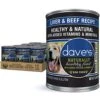 Dave's Pet Food Wet Dog Food (Liver & Beef), Made In USA Naturally Healthy Canned Dog Food, Added Vitamins & Minerals, Wheat & Gluten-Free, 13.2 Oz Cans (Case Of 12)