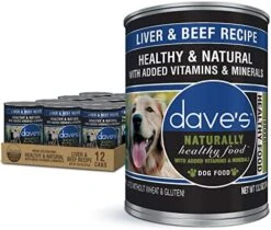 Dave's Pet Food Wet Dog Food (Liver & Beef), Made In USA Naturally Healthy Canned Dog Food, Added Vitamins & Minerals, Wheat & Gluten-Free, 13.2 Oz Cans (Case Of 12) -Zoo Shop 51q2bSyGvjL. AC