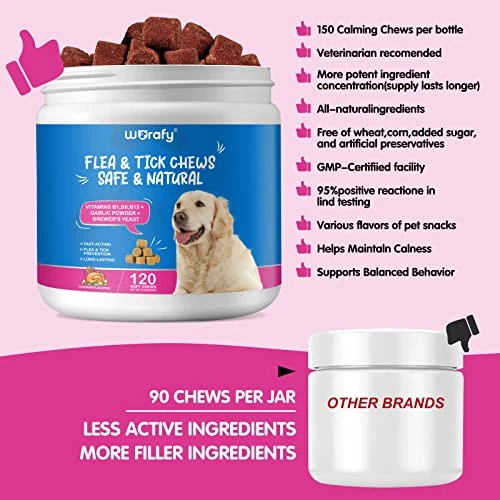 Flea And Tick Prevention For Dogs Chewables Pills, 120 Tablets Flea And Tick Chews For Dogs, Oral Flea Pills For All Breeds And Ages Dogs, Oral Flea Pills For Dogs Supplement 7 Flea And Tick Prevention For Dogs Chewables Pills, 120 Tablets Flea And Tick Chews For Dogs, Oral Flea Pills For All Breeds And Ages Dogs, Oral Flea Pills For Dogs Supplement - Image 5