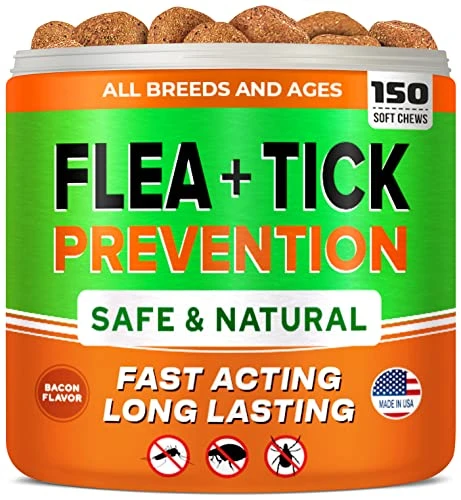 Natural Flea & Tick Prevention For Dogs Chewable Tablets - Flea & Tick Control Supplement - Oral Flea Pills For Dogs - All Breeds And Ages - Soft Chews Made In USA 3 Natural Flea & Tick Prevention For Dogs Chewable Tablets - Flea & Tick Control Supplement - Oral Flea Pills For Dogs - All Breeds And Ages - Soft Chews Made In USA