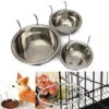 Yosoo Stainless Steel Hanging Pet Cage Bowl Diner Pet Bowl Bird Cat Dog Food Water Bowl With Hanger (Size L) -Zoo Shop 51qQx0ifYUL