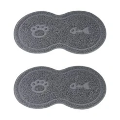 Food Containers Grey Easy Anti- Lock Dish Placemat Food Pad Multi- Bowl X Mat: With Pet Non- PVC Mat, And Inches Trapper Mat Dog Cat Litter Floor Control Puppy Kitten Mesh Water Rabbit Food -Zoo Shop 51qXX4azrsL