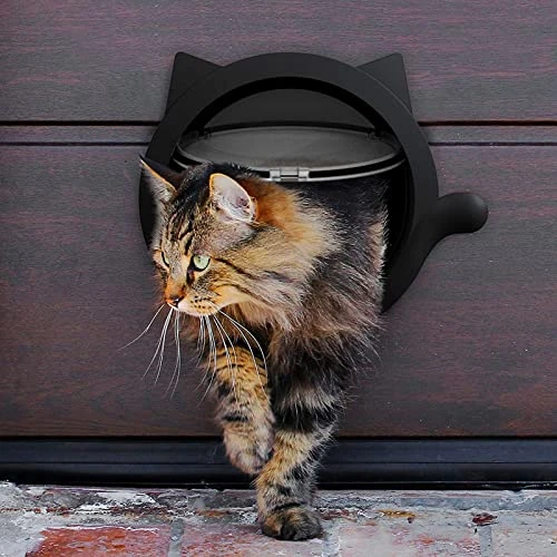 BOPOMOFO Cat Door 4 Way Locking Cat Flap, Weatherproof Pet Door For Interior Doors & Exterior Doors Inner Size 8.27"x8.27" (White) CD-01-W 4 BOPOMOFO Cat Door 4 Way Locking Cat Flap, Weatherproof Pet Door For Interior Doors & Exterior Doors Inner Size 8.27"x8.27" (White) CD-01-W - Image 2