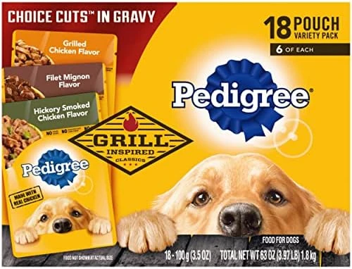 PEDIGREE CHOICE CUTS In Gravy Grilled Chicken Flavor In Sauce & Filet Mignon Flavor In Gravy Adult Wet Dog Food Variety Pack, (16) 3.5 Oz. Pouches 13 PEDIGREE CHOICE CUTS In Gravy Grilled Chicken Flavor In Sauce & Filet Mignon Flavor In Gravy Adult Wet Dog Food Variety Pack, (16) 3.5 Oz. Pouches - Image 11