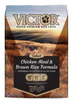 Victor Super Premium Dog Food – Chicken Meal & Brown Rice Formula - Dry Dog Food For All Normally Active Dogs Of All Life Stages – Ideal For Dogs With Meat Protein Allergies, 15 Lb