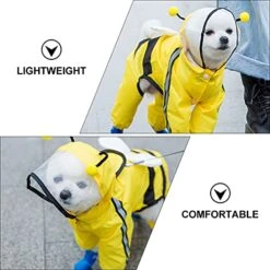 1 Pc Pet Bee Shaped Rain Slicker Hooded Raincoat Stylish Pet Raincoat For Dog Dog Sweater -Zoo Shop 51qp8eKlt5L
