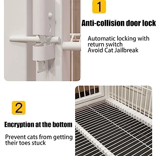 Cat Enclosures For Outside Universal Wheels Easy To Move, Designed From Metal Durable Suitable For Cats, Dogs, Rabbits, Blue/Pink (Color : Blue, Size : 78 * 55 * 107cm) 7 Cat Enclosures For Outside Universal Wheels Easy To Move, Designed From Metal Durable Suitable For Cats, Dogs, Rabbits, Blue/Pink (Color : Blue, Size : 78 * 55 * 107cm) - Image 5