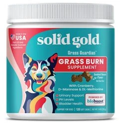 Solid Gold Dog Urine Neutralizer For Lawn Chews - With Urinary Tract, Kidney, Bladder, And PH Support To Reduce Grass Pee Spots & Grass Burn - 120 Count