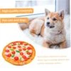 3 Pcs Mattress Mat Winter Machine Bed Bacon Comfortable Soft Round Orange Cozy For Warm Kennel Sleeping Cat Printing Pizza Portable Nest Pattern Puppy Plush Design Cute Pad -Zoo Shop 51rDKrzFMwL