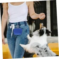 POPETPOP 5pcs Pet Snack Pack Handbag Storage Organizer Blue Fanny Pack Handbag Holder Dog Poop Bag Holder Dog Treat Dog Food Bag Pet Outdoor Training Bag Pets Snack Pouch Hanging Bag Belt -Zoo Shop 51rHI2yVOiL