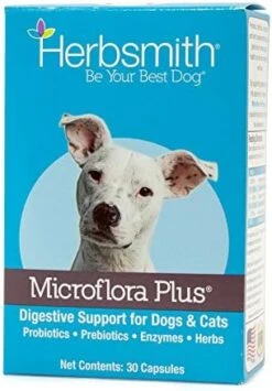 Herbsmith Microflora Plus – Dog Digestion Aid –Probiotics And Digestive Enzymes For Dogs – Prebiotic For Dogs – 30ct Capsules -Zoo Shop 51rIqLjP1TL. AC