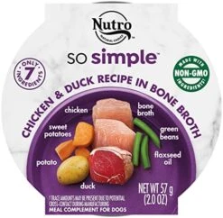 Nutro So Simple Meal Complement Wet Dog Food Chicken And Chicken & Duck Recipes In Bone Broth 10-Count Variety Pack, 2 Oz. Tubs -Zoo Shop 51rLR1Wm8VL. AC