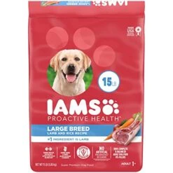 IAMS Large Breed Adult Dry Dog Food Lamb & Rice Recipe, 15 Lb. Bag