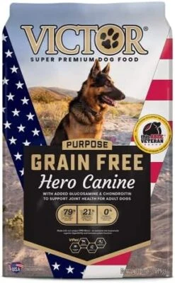 Victor Super Premium Dog Food – Purpose - Grain Free Hero Canine – Premium Gluten Free Dog Food For Active Adult Dogs – High Protein With Glucosamine And Chondroitin For Hip And Joint Health, 30lbs -Zoo Shop 51rxB59K1AL. AC