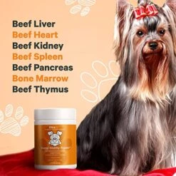 DNA PET Happy Healthy Organs & Glands Supplement For Dogs, Freeze-Dried Raw Grass-Fed Beef Liver Heart Kidney Spleen Pancreas Bone Marrow, Bovine Thymus Multi Organ Powder, Canine Vitamins, 3 Oz -Zoo Shop 51rxUFF98lL