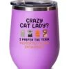 Cat Owner Pink Wine Tumbler 12oz - Dedicated Feline - Cat Women Fun Cat Parents Stuff Lady Paws Pet Dad Gifts -Zoo Shop 51s0e1YPzhL