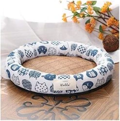 YangYan Cooling Pet Bed Mats, Breathable Pad Ultra Soft Comfortable Blanket Bed For Cats Small Medium Large Dogs Pet Summer Mats (Color : Blue Cat, Size : M) -Zoo Shop 51s3TOleITL. AC