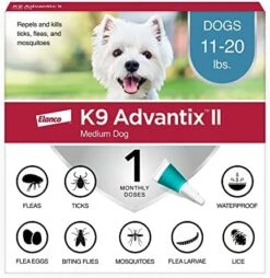 K9 Advantix II Medium Dog Vet-Recommended Flea, Tick & Mosquito Treatment & Prevention | Dogs 11-20 Lbs. | 2-Mo Supply -Zoo Shop 51s7NgZ6n8L. AC