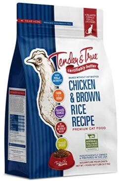 Tender & True Pet Nutrition Tender & True Antibiotic-Free Chicken & Brown Rice Recipe Cat Food, 7 Lb (32002)