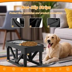Funkeen Elevated Dog Bowls Adjustable 4 Height Raised Dog Bowl Stand With 2 Stainless Steel Pet Bowl, Lifted Dog Food And Water Bowls Holder For Small Medium Large Dogs, Black, (SDRFG-05416) 11 Funkeen Elevated Dog Bowls Adjustable 4 Height Raised Dog Bowl Stand With 2 Stainless Steel Pet Bowl, Lifted Dog Food And Water Bowls Holder For Small Medium Large Dogs, Black, (SDRFG-05416) -Zoo Shop 51sDwShmVBL